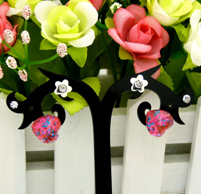 欧洲流行饰品 可爱花朵/水滴三件套耳饰