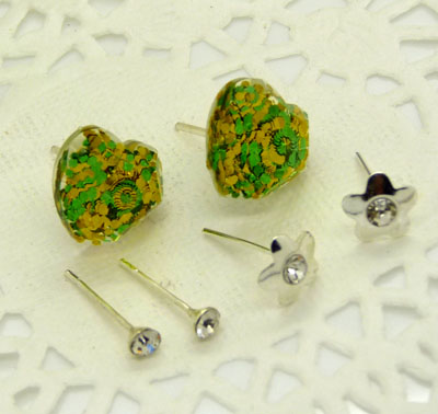 欧洲流行饰品 可爱花朵/水滴三件套耳饰