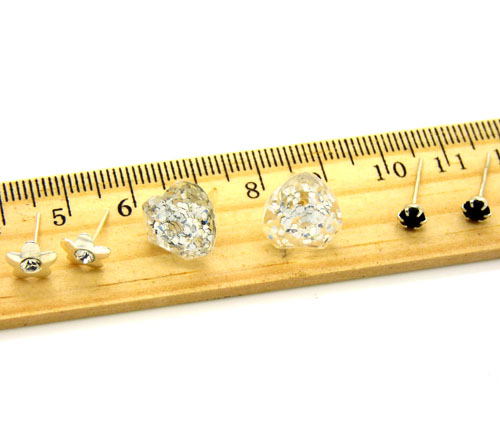 欧洲流行饰品 可爱花朵/水滴三件套耳饰