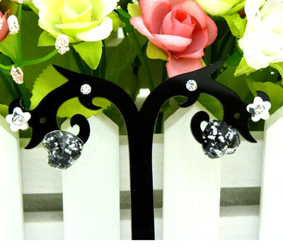 欧洲流行饰品 可爱花朵/水滴三件套耳饰