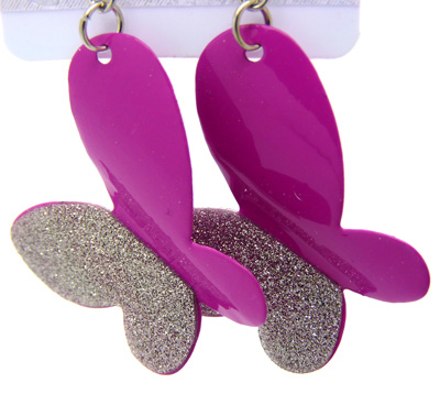 时尚BB杂志款 磨砂个性蝴蝶耳坠 耳钉 耳饰