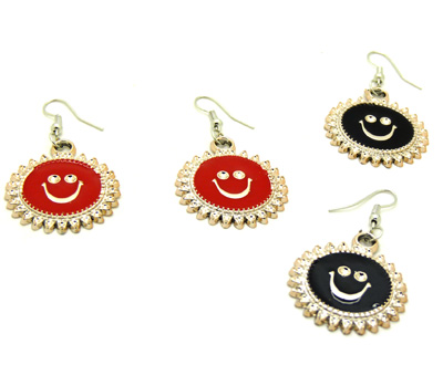 夏季新品 糖果色可爱笑脸耳环 韩版耳饰 时尚清新耳坠