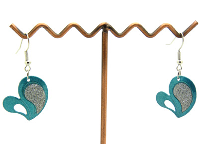 韩版耳饰 时尚合金桃心耳坠 磨砂潮流个性豆瓣耳环 炫丽耳钉耳饰	