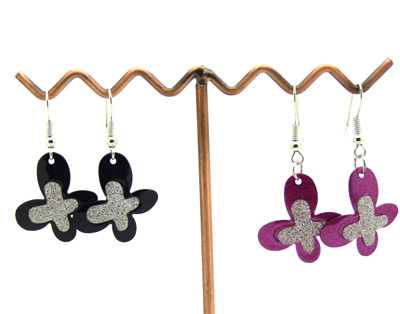 韩版蝴蝶耳饰 时尚合金耳坠 磨砂潮流个性蝴蝶耳环 炫丽耳钉耳饰