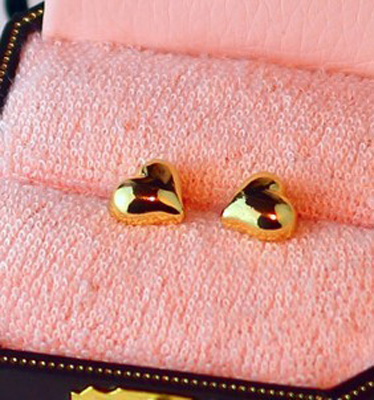 特价韩国韩版饰品 简约大方气质心形桃心耳钉 精致手工耳饰女配饰