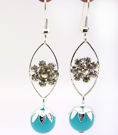 韩版时尚闪亮合金镶钻耳饰耳圈 蝴蝶结耳坠女耳环 水晶亚克力耳环