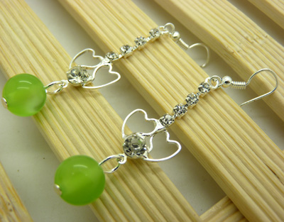 时尚个性闪亮合金镶钻耳饰耳圈 女士潮流耳坠女耳环 亚克力珍珠耳环