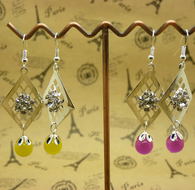 韩版耳环 蝴蝶水钻珍珠球耳钉耳坠合金气质满钻耳饰新款