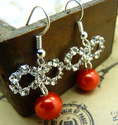 韩版耳环 时尚防过敏水钻珍珠球耳钉耳坠合金气质满钻耳饰新款