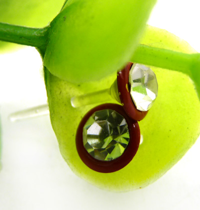 韩版时尚耳蝴蝶扣闪亮带钻耳钉 耳饰