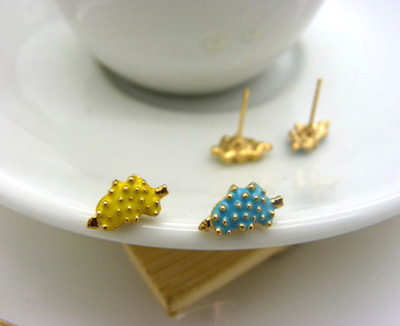 特价潮流耳钉老银匠工艺景泰蓝手工饰品耳钉合金耳饰品 花朵耳环葡萄耳钉爱心耳钉