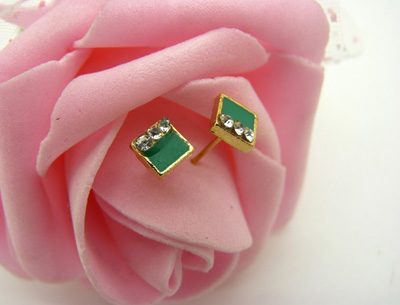 韩国时尚个性合金简约复古耳钉 小苹果耳环时尚猫头耳饰品 女士潮流耳钉