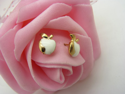 韩国时尚个性合金简约复古耳钉 小苹果耳环时尚猫头耳饰品 女士潮流耳钉