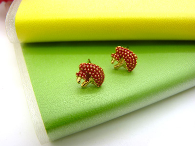 韩国时尚个性合金简约复古耳钉 小苹果耳环时尚猫头耳饰品 女士潮流耳钉