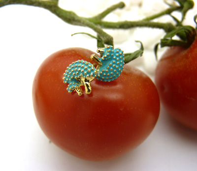 韩国时尚个性合金简约复古耳钉 小苹果耳环时尚猫头耳饰品 女士潮流耳钉