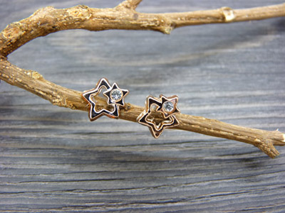 韩潮风格太阳锆石耳钉淑女耳饰 韩版个性合金宝石耳环饰品 合金耳钉