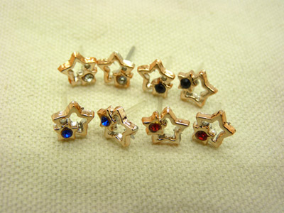 韩潮风格太阳锆石耳钉淑女耳饰 韩版个性合金宝石耳环饰品 合金耳钉	