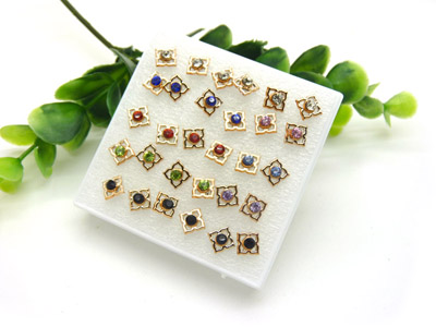 耳钉时尚韩版镶钻耳洞潮流耳钉女 韩版个性潮流耳饰品 合金耳钉