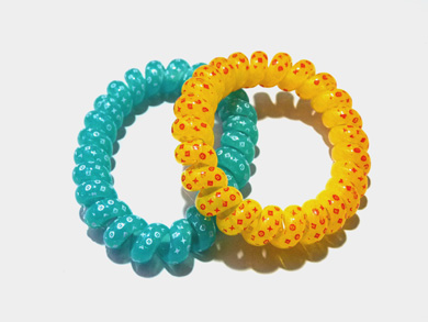 印花圆点电话线发圈（特大加粗三角型）