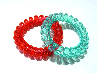 糖果色透明电话线发圈（特大）