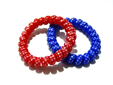 印花圆点电话线发圈（特大加粗三角型）