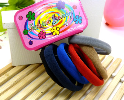 韩国进口 优质套装无缝接口皮圈 6根装高弹皮筋 发圈 打底圈