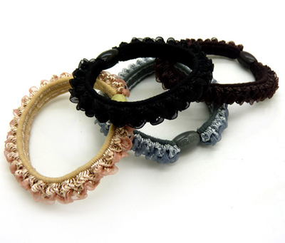 扎头发发圈韩国进口头绳绑头发橡皮筋 时尚不伤发绳高弹力 蕾丝花边头扎