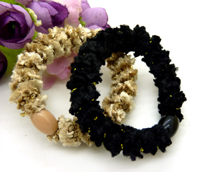 韩国正品时尚发圈 韩版古朴色毛毛虫皮筋  时尚头饰发圈