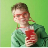 新款火爆时尚卡通疯狂DIY吸管//眼镜吸管