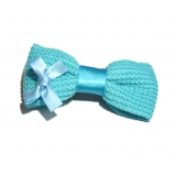 新款百搭甜美可爱珍珠水钻雪纺蝴蝶结压夹边夹头饰