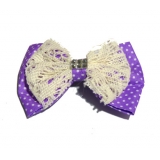 新款百搭甜美可爱珍珠水钻雪纺蝴蝶结压夹边夹头饰