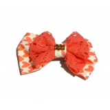 新款百搭甜美可爱珍珠水钻雪纺蝴蝶结压夹边夹头饰