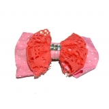 新款百搭甜美可爱珍珠水钻雪纺蝴蝶结压夹边夹头饰