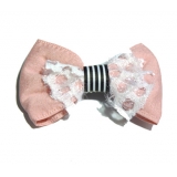 新款时尚百搭时尚甜美可爱珍珠水钻雪纺蝴蝶结压夹边夹头饰