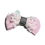 新款时尚百搭时尚甜美可爱珍珠水钻雪纺蝴蝶结压夹边夹头饰