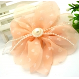 头饰发饰 丝绸撞色可爱球球发圈 网纱压夹头花