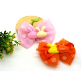 新款甜美 可爱花布料蝴蝶结发夹 发卡 韩版边夹 压夹 潮流头饰发饰