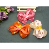 新款甜美 可爱花布料蝴蝶结发夹 发卡 韩版边夹 压夹 潮流头饰发饰