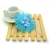 最新韩版大珍珠雪纺花朵压夹 边夹发饰