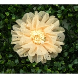 最新韩版大珍珠雪纺花朵压夹 边夹发饰