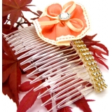 小清新盘发水钻插梳 韩国流行发饰梳夹 刘海梳 发夹梳夹