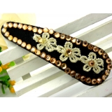 复古布艺蕾丝刺绣点钻发夹边夹发卡压发刘海夹