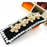 复古布艺蕾丝刺绣点钻发夹边夹发卡压发刘海夹