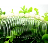 韩版头饰 清新珍珠发夹发饰 韩国插梳 盘发梳 刘海梳 时尚简约边夹