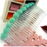 韩版头饰 清新珍珠发夹发饰 韩国插梳 盘发梳 刘海梳 时尚简约边夹