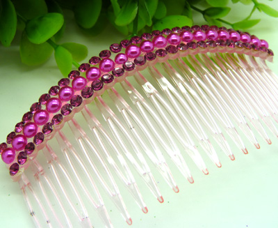 韩国版淑女头饰品珍珠插梳...