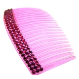 时尚彩色发梳子 三排水钻发梳 插梳 斜刘海梳 新娘盘发饰品