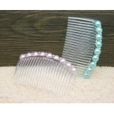 新品珍珠水钻刘海发梳插钗发簪 盘发韩国发饰品 头饰