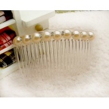 新品珍珠水钻刘海发梳插钗发簪 盘发韩国发饰品 头饰