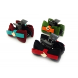 韩版时尚风格 淑女格子布艺 蝴蝶结爪夹抓夹发夹 -甜美发饰发夹